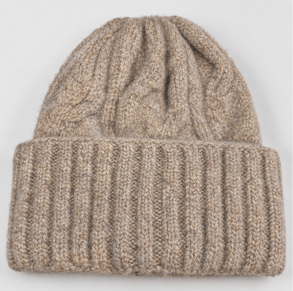 NEW FREE PEOPLE FAWN BROWN COASTLINE CABLE KNIT BEANIE HAT